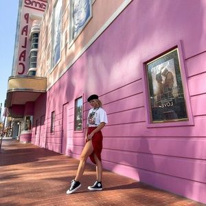 Target Red Midi Skirt